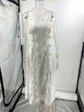 Summer Lace Embroidery Strap Holiday Slim Fit Maxi Dress Women