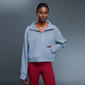 Sports Sweater Women Autumn Winter Fleece lined Half Open Zipper Turtleneck Pullover Outer Wear Warm Jacket