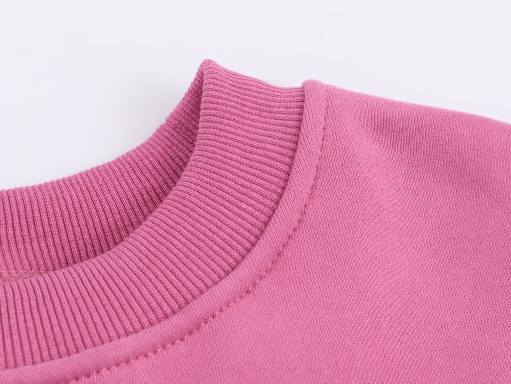 Women Clothing Autumn Winter Casual All Match round Neck Loose Printed Sweatshirts