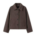 Autumn Women Clothing Design Casual All Matching Woolen Short Coat
