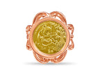 Fancy Ladies Solid White/Yellow/Rose Gold Handmade Coin Ring , Chinese Panda Bear Coin ,