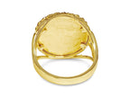 Fancy Ladies Solid White/Yellow/Rose Gold Handmade Coin Ring , 1/10oz Coin ,