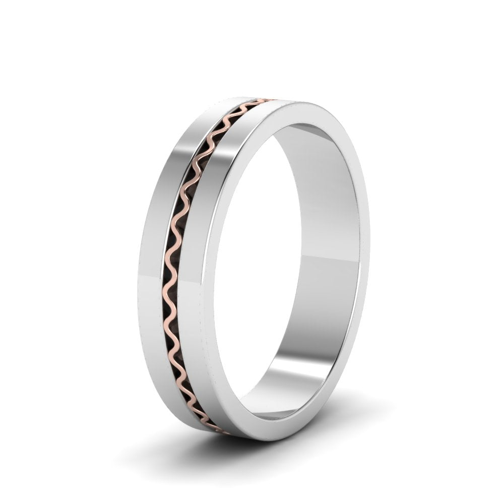 Mens Wave Comfort Fit Wedding Ring