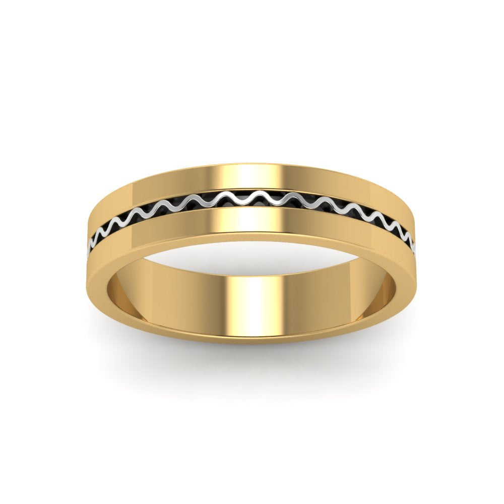 Mens Wave Comfort Fit Wedding Ring