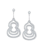 S925 Sterling Silver Moissanite Dangle Earrings For Women  Layered Hollow Teardrop Drop Earrings With GRA Certificate Platinum Plated Elegant Jewelry Gift Box Set