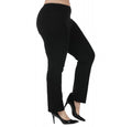 InstantFigure Curvy Plus Size Straight Leg Pant with Slit 16801MC