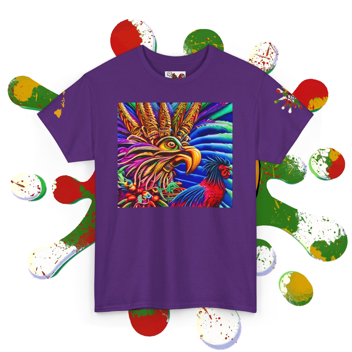 Rasta Rooster Tee - Ancient Maya Edition