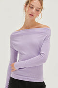 HYFVE Off Shoulder Ribbed Knit Top for Casual Elegance