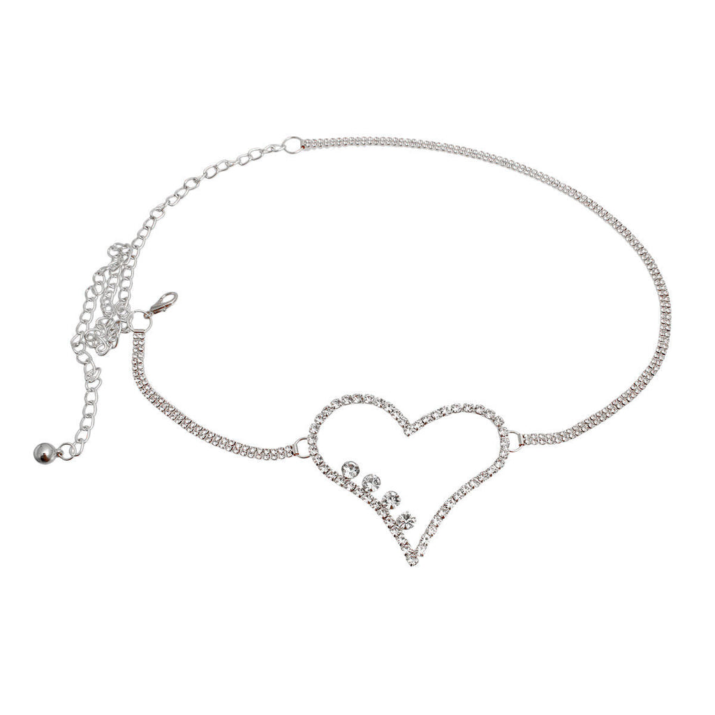 Chain Belt with Silver Embellished Heart Detail – Stylish Fashion Accessory
