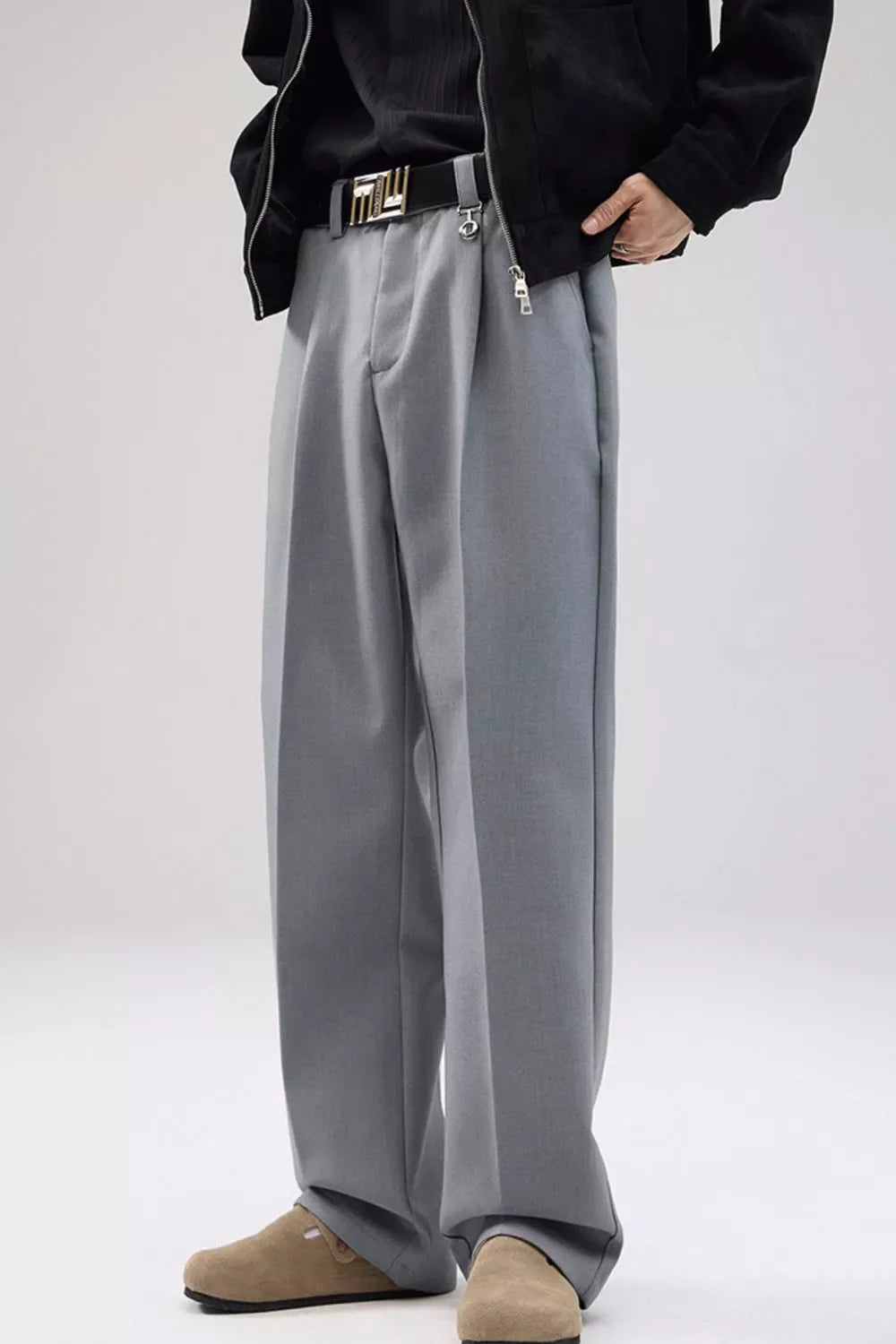 Men's Full Size Wide Leg Pleated Pants Plus Size