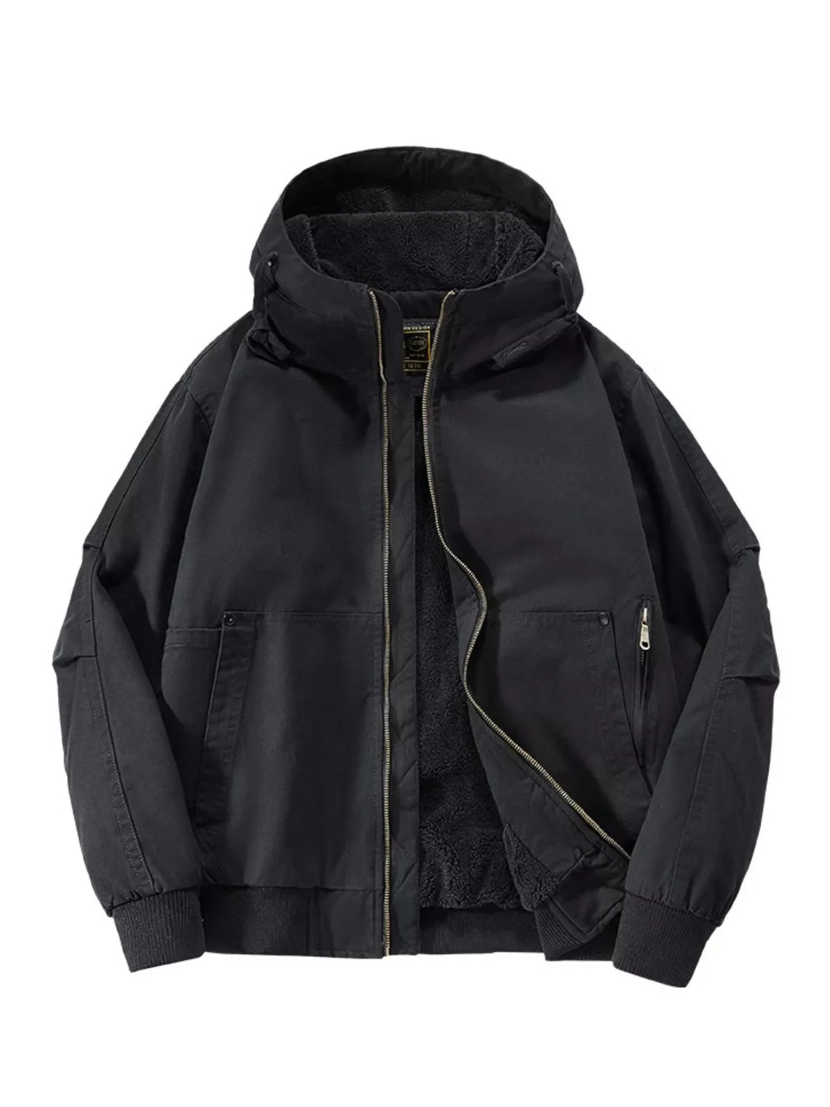 Men's Plus Size Hooded Fleece Lined Winter Jacket