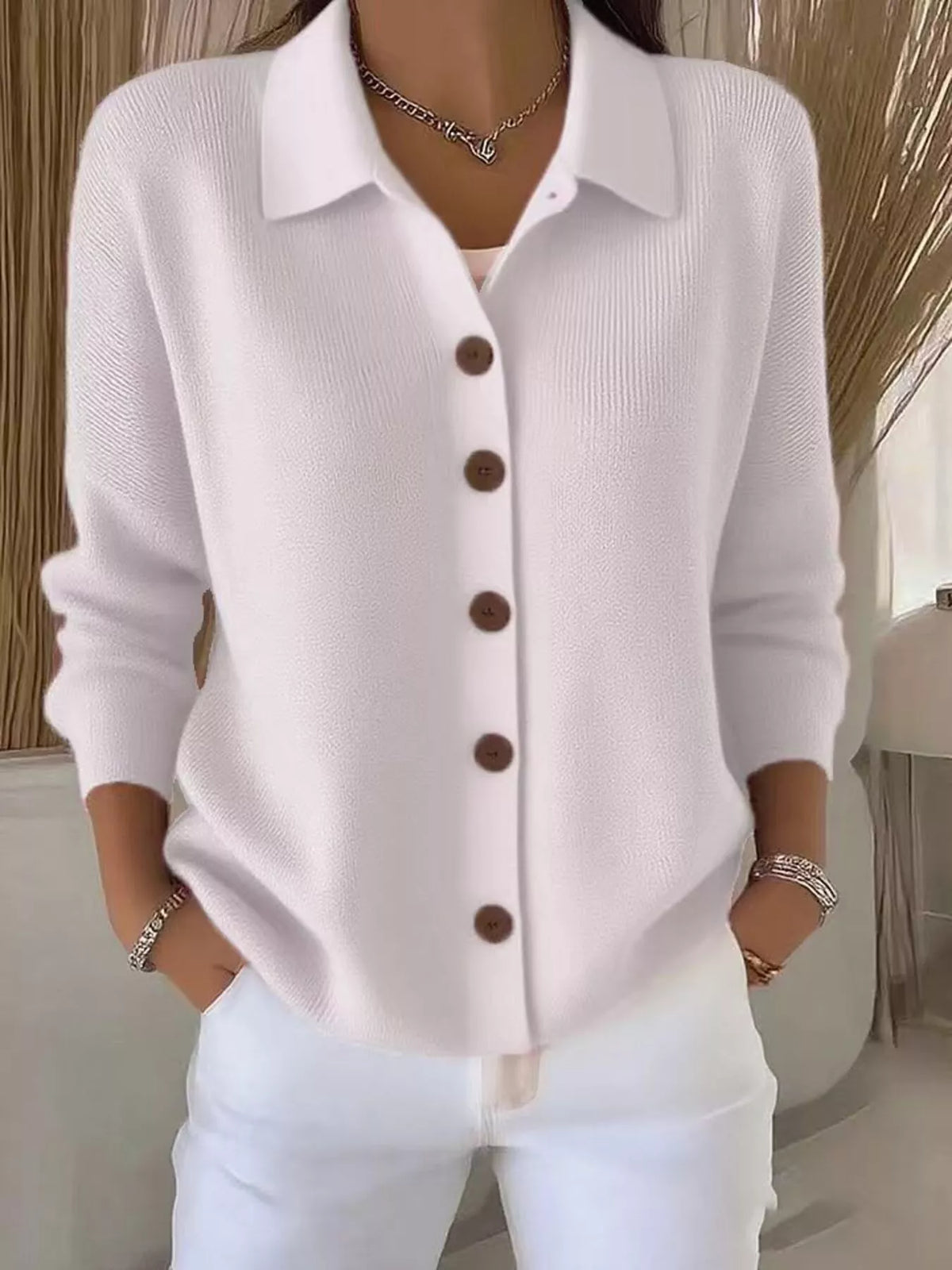 Full Size Button-Down Knit Cardigan Plus Size