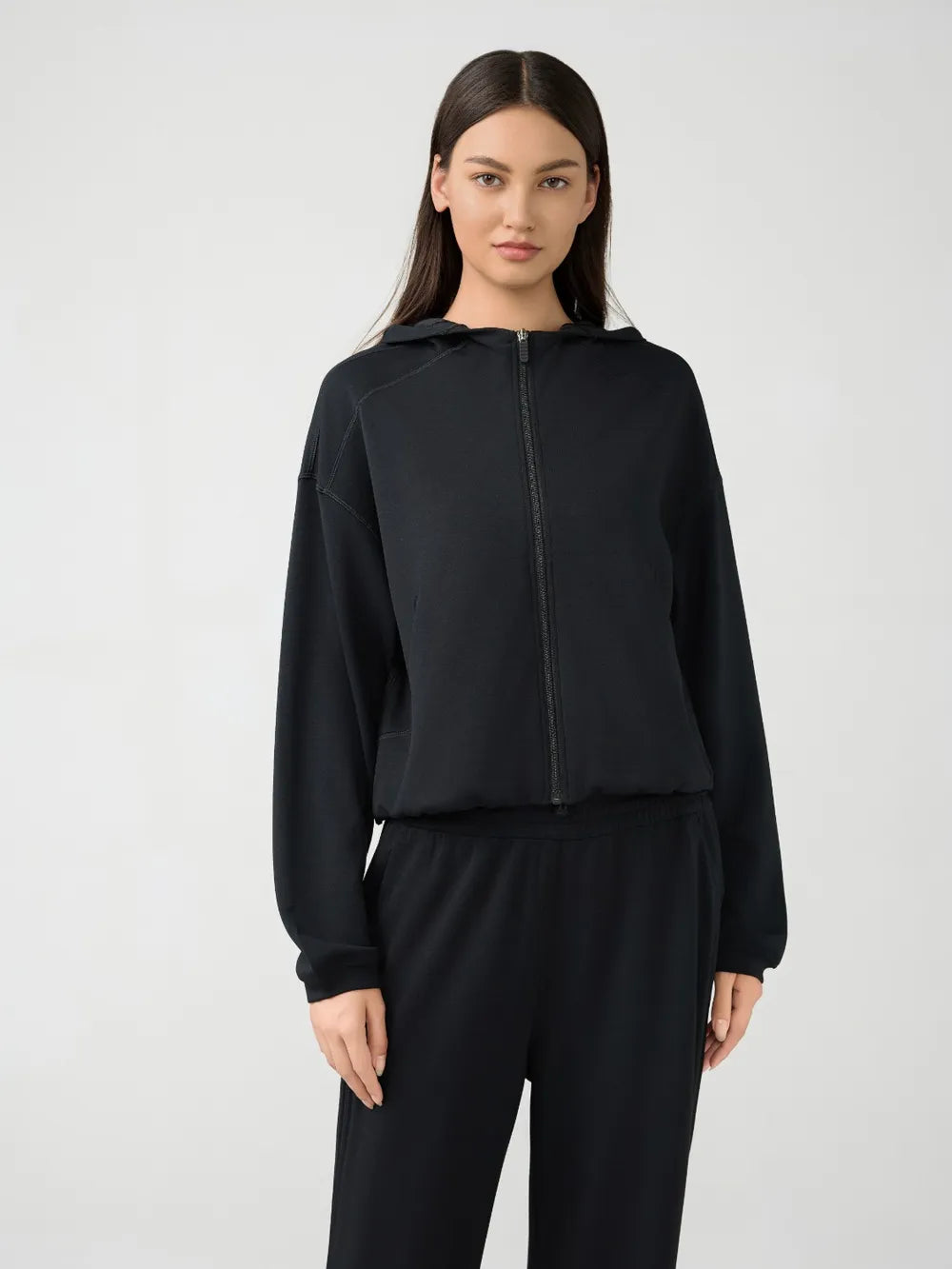 Millennia Zip Up Dropped Shouder Active Hooded