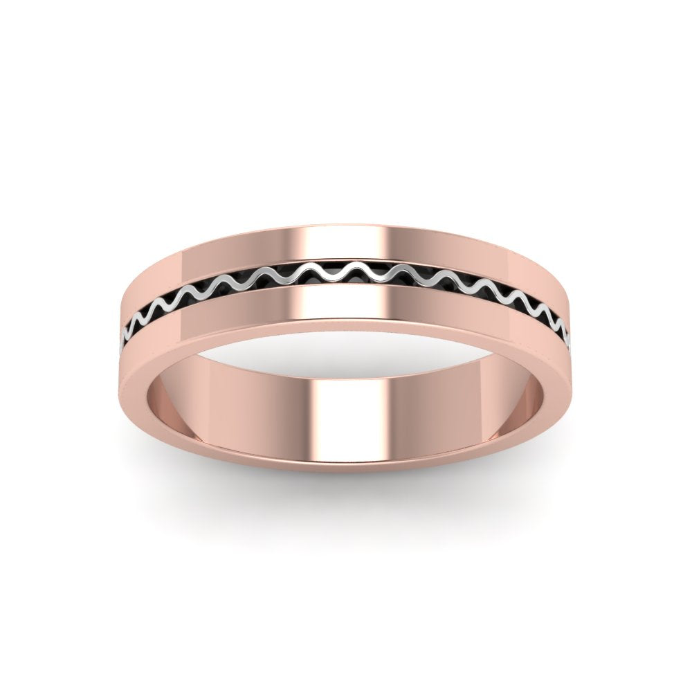 Mens Wave Comfort Fit Wedding Ring