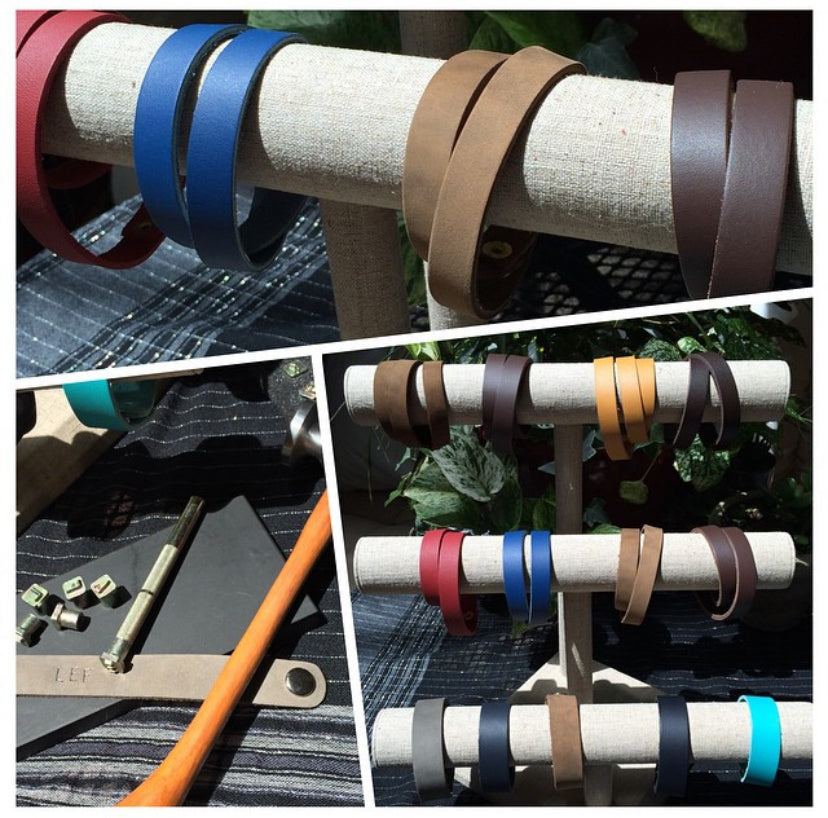 Baby Blue Leather Color Band Bracelet by The Urban Charm
