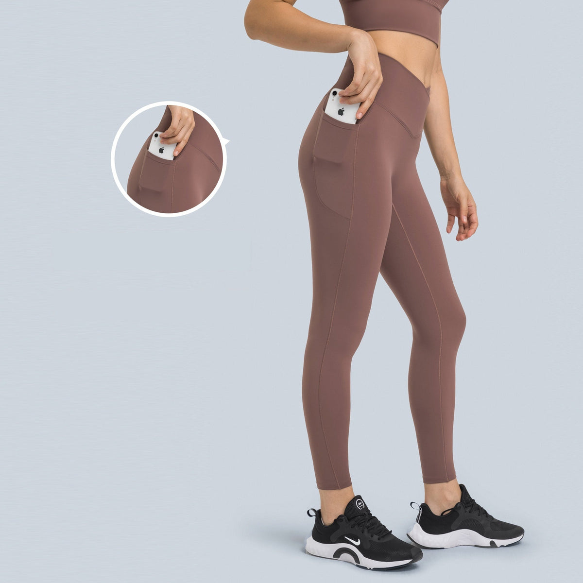 Cross-waistband Athletic Leggings For Women