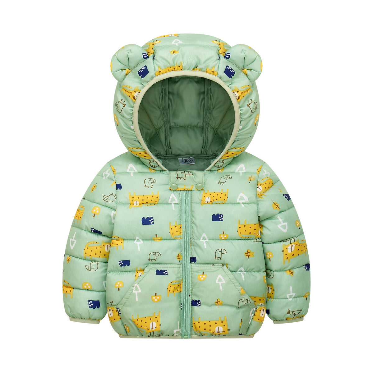 Small And Medium-sized Children's Down Padded Winter Boys And Girls Printed Cotton Coat