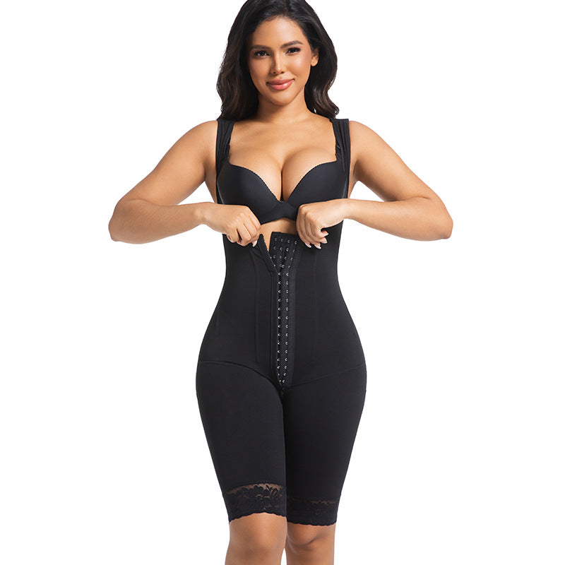 Steel-boned Supportive Full-body Shapewear Enhanced Tummy-control Bodysuit For Women