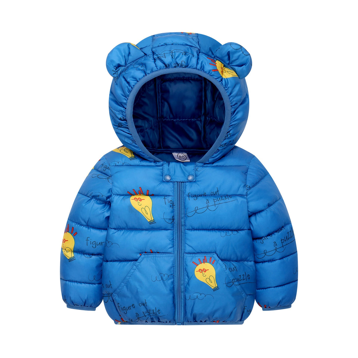 Small And Medium-sized Children's Down Padded Winter Boys And Girls Printed Cotton Coat