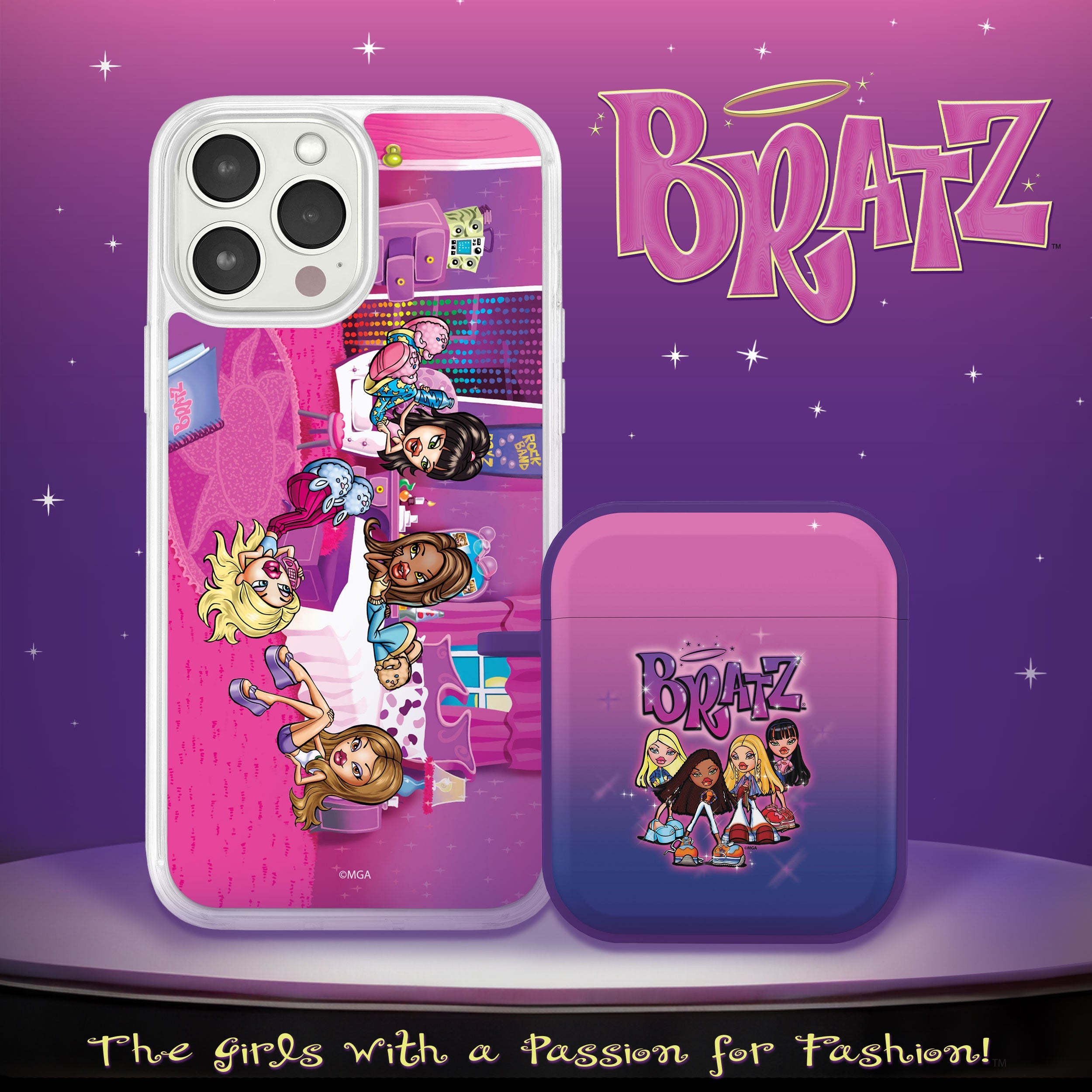 Bratz® Classic HD Apple iPhone 14 Mag-Safe Phone Case and AirPods Gen 1 & 2 Combo Package