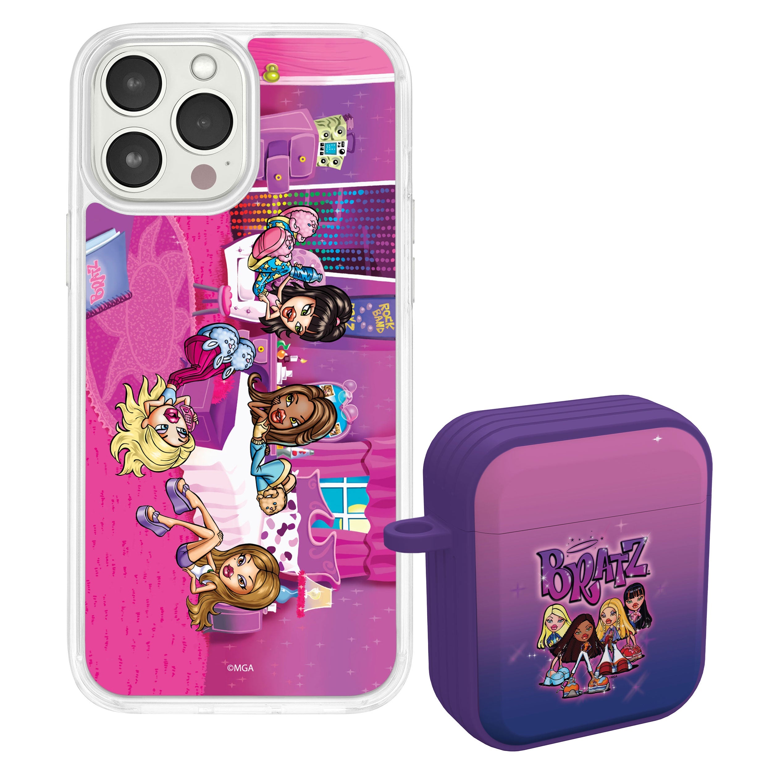 Bratz® Classic HD Apple iPhone 15 Mag-Safe Phone Case and AirPods Gen 1 & 2 Combo Package