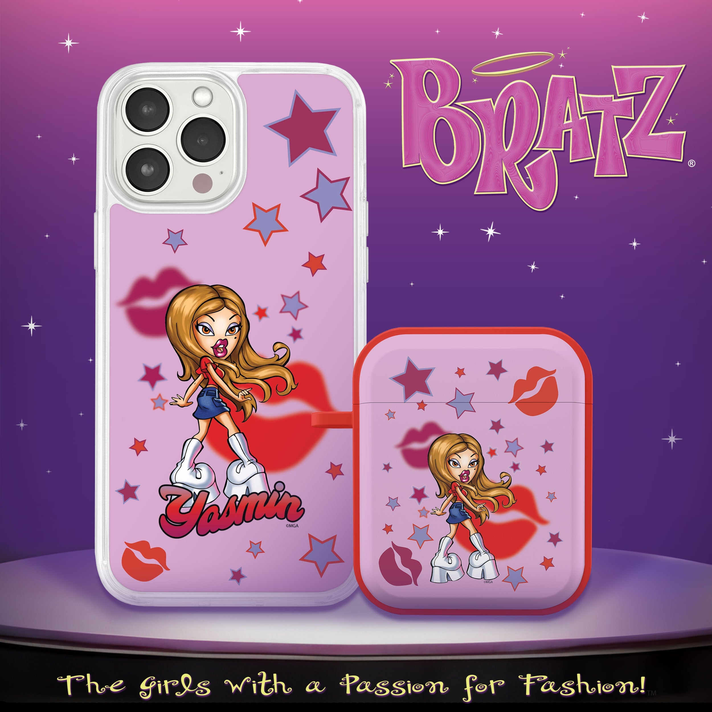 Bratz® Passion For Fashion HD Apple iPhone 13 Mag-Safe Phone Case and AirPods Gen 1 & 2 Combo Package