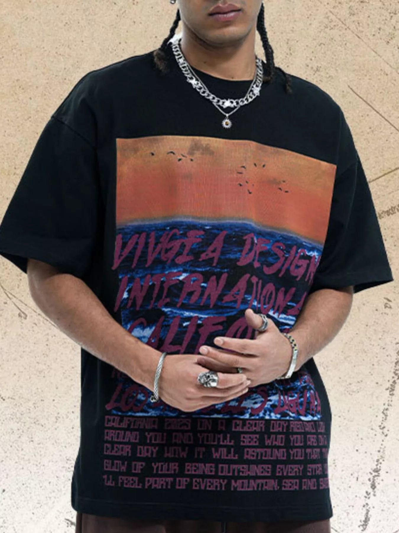 Men's Graphic Round Neck Short Sleeve Tee