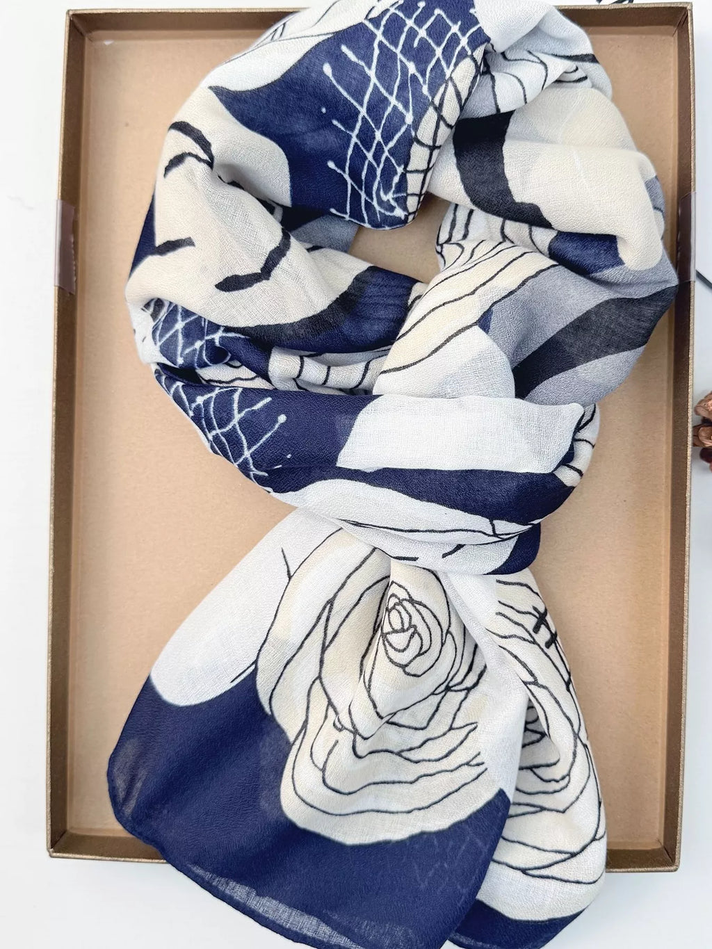 Flower Print Lightweight Scarf