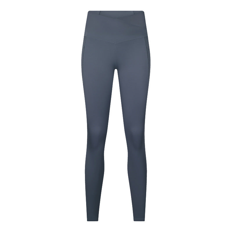 Cross-waistband Athletic Leggings For Women
