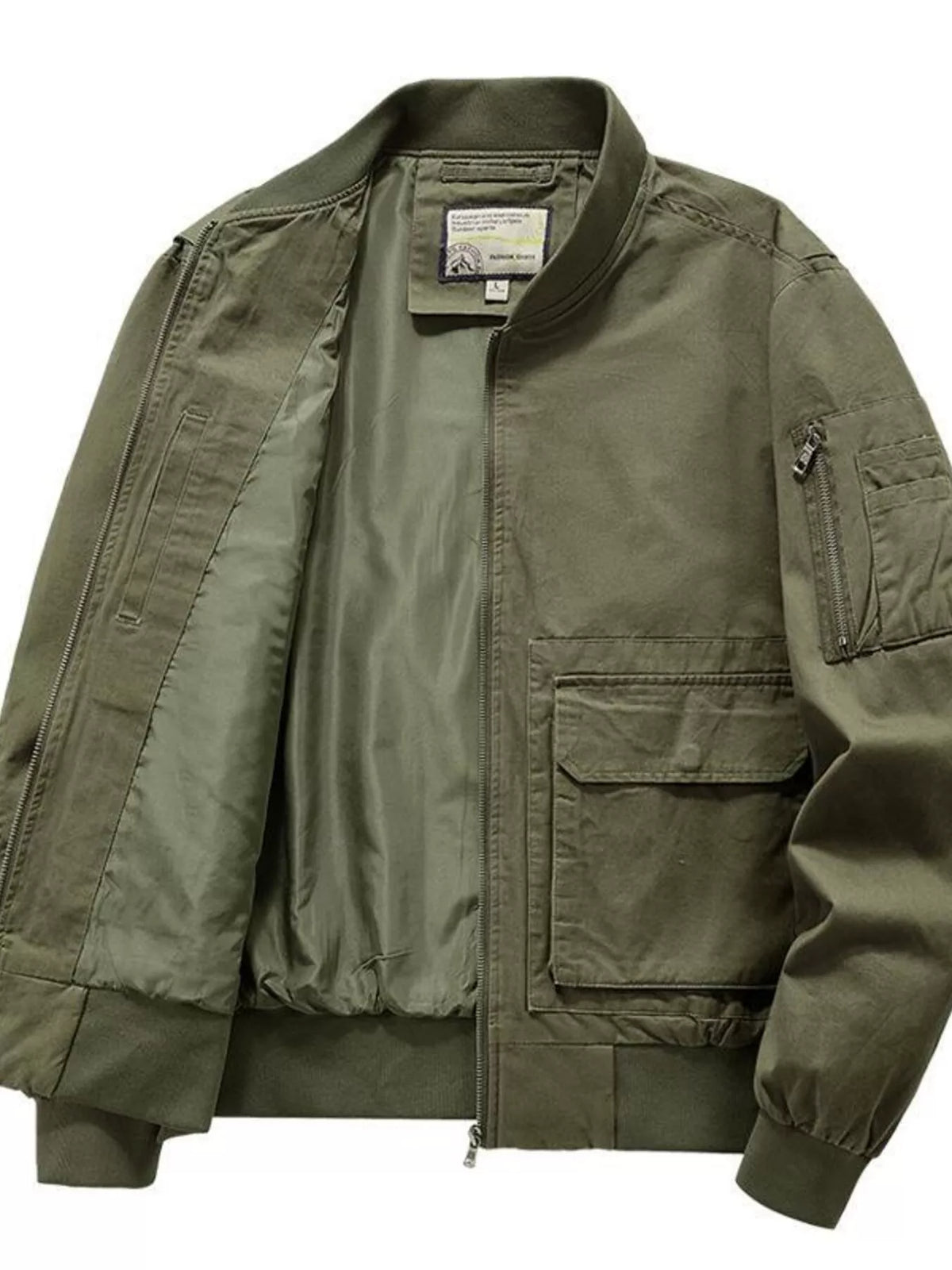 Men's Plus Size Zip Up Bomber Jacket