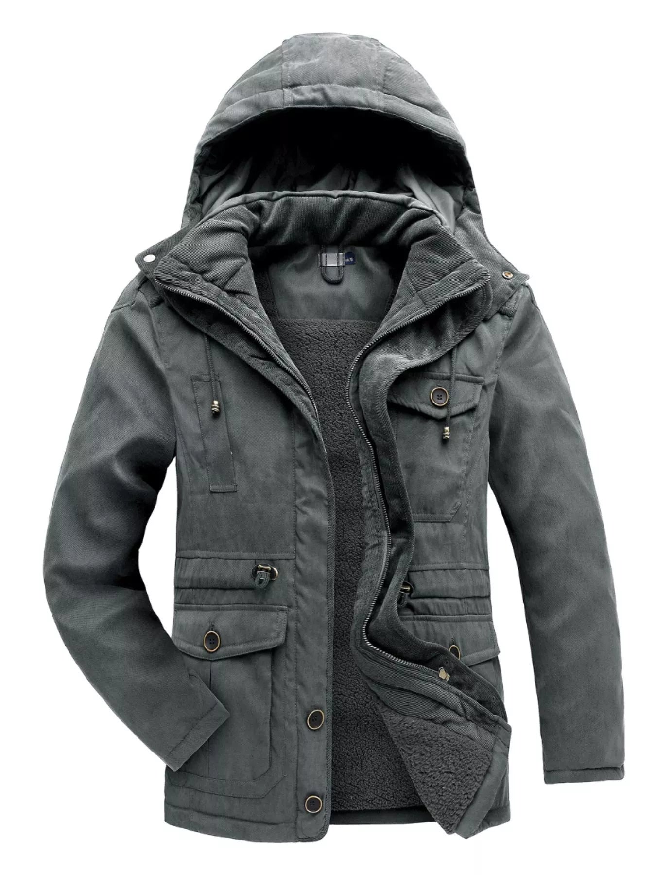 Men's Winter Hooded Zip Up Jacket
