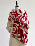 Floral Patterned Warm Scarf