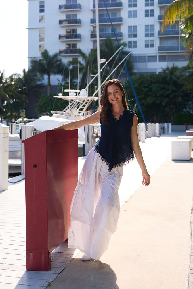 Nylon Big Pocket Pants - White