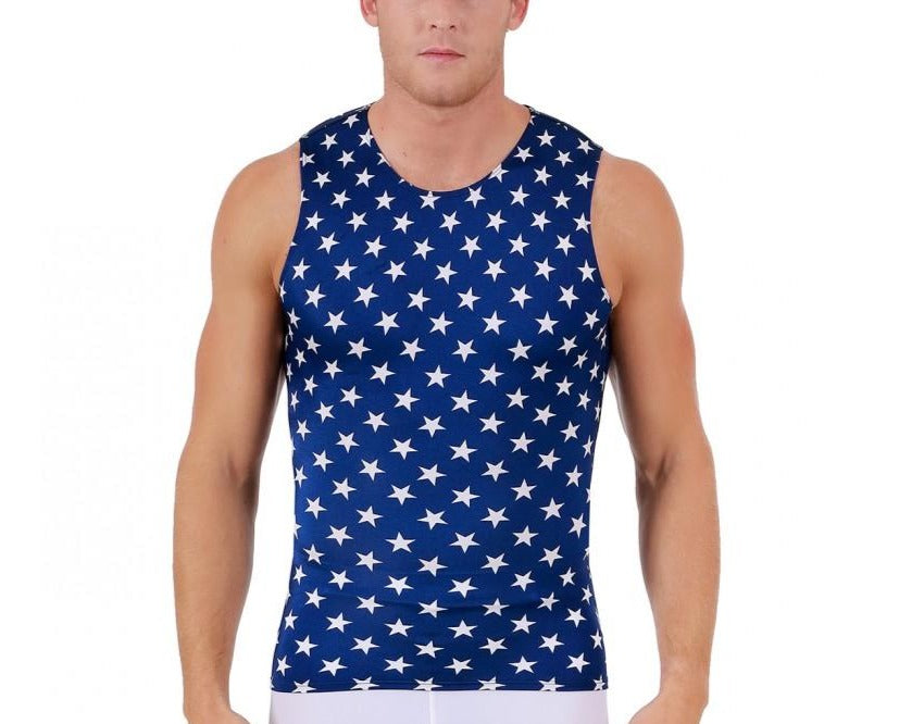 Insta Slim Big and Tall Stars Activewear Sleeveless Crew-neck 4TAT0N1BT