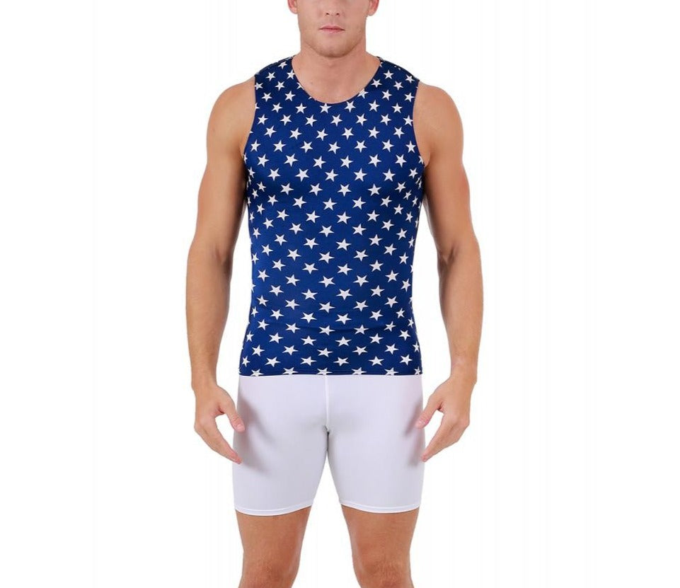 Insta Slim Big and Tall Stars Activewear Sleeveless Crew-neck 4TAT0N1BT