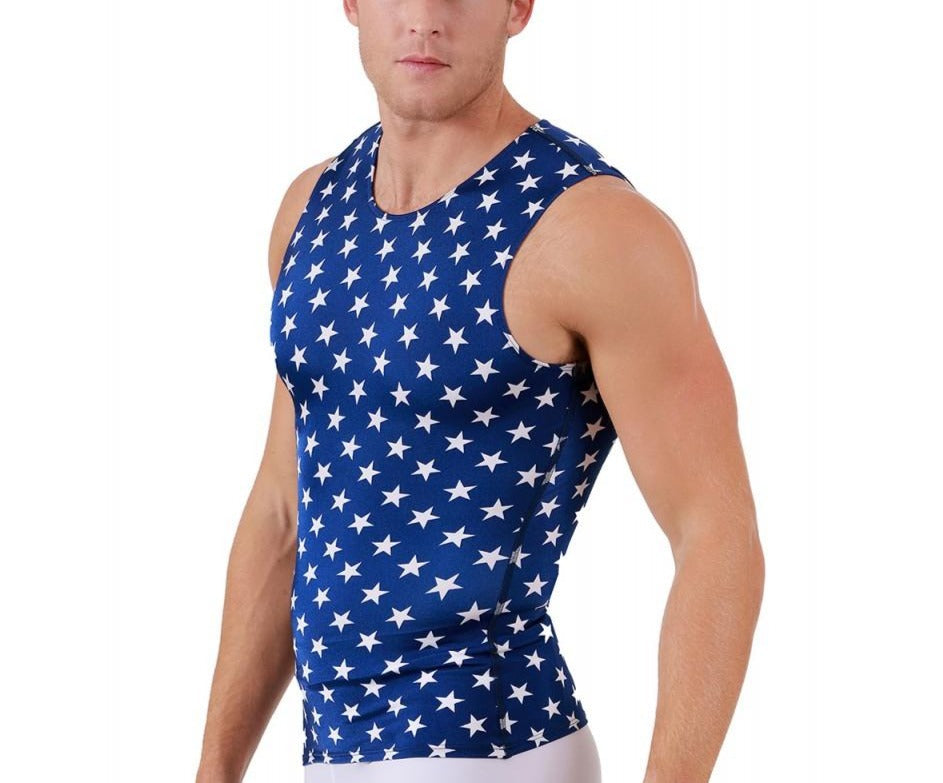 Insta Slim Big and Tall Stars Activewear Sleeveless Crew-neck 4TAT0N1BT