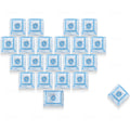 XVX Fizz Heart Series Cherry Profile PC 21-Key Artisan Keycap Set
