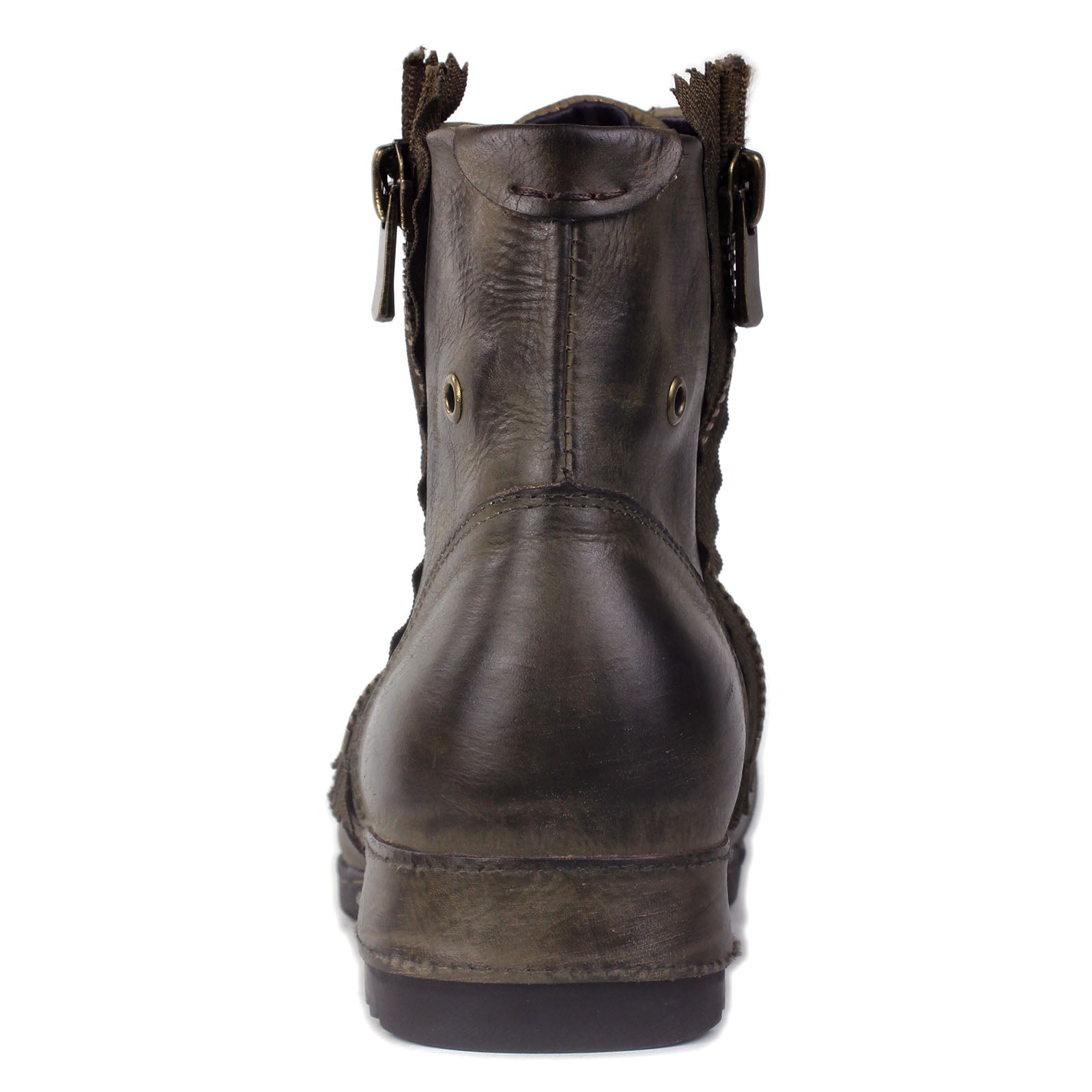 Men's Leather Ankle Moto Boots OS-5008-8-Retro-G