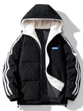 Men's Plus Size Hooded Zip Up Padded Jacket