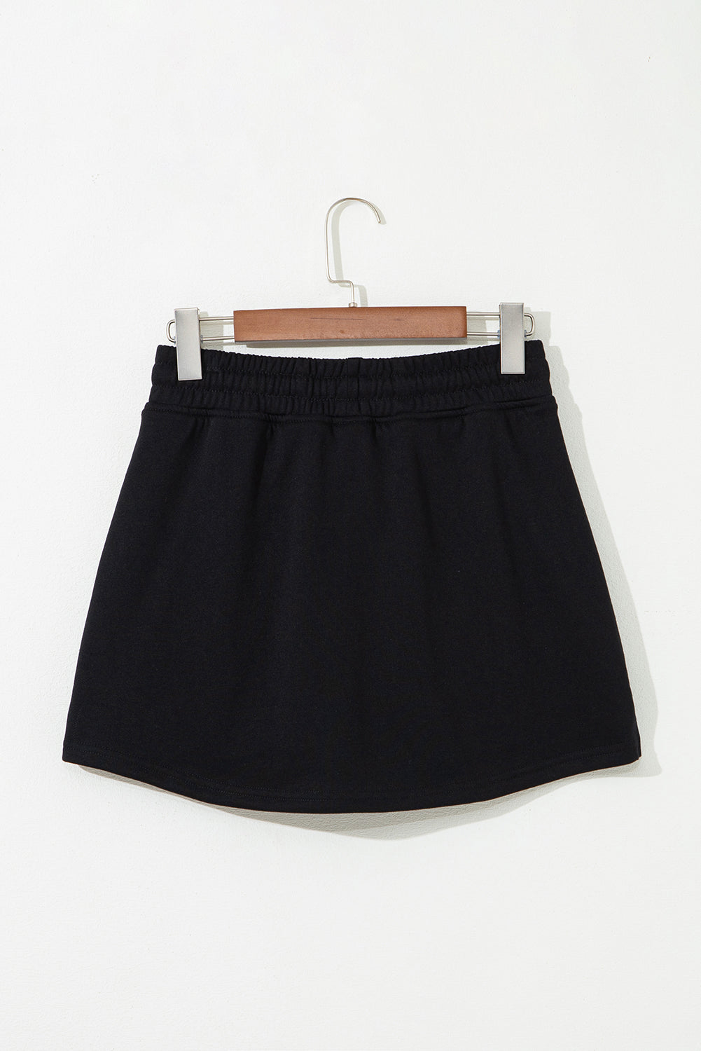 Light Grey French Terry Drawstring Mini Skort with Pockets