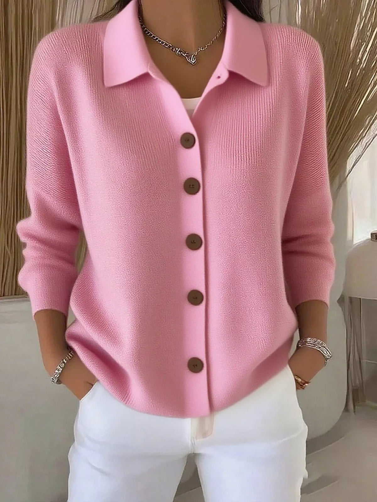Full Size Button-Down Knit Cardigan Plus Size