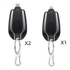 Mini Keychain Power Bank, 1500mAh Emergency Charger