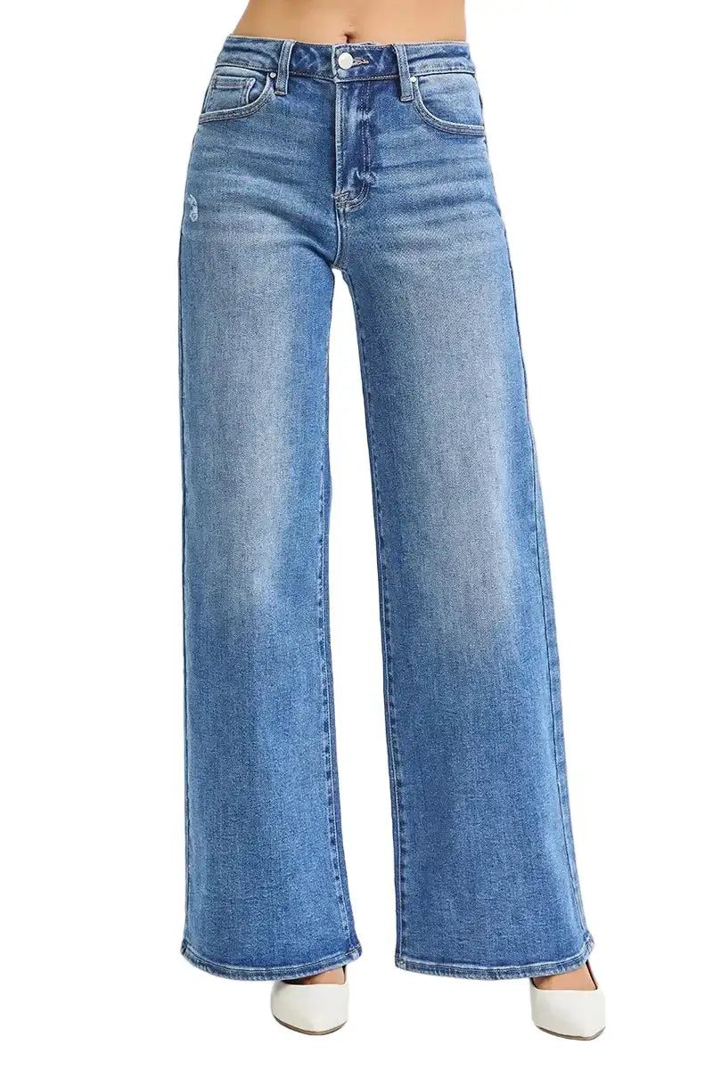 RISEN Full Size High Rise Wide Leg Jeans Plus Size
