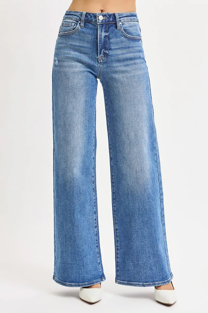 RISEN Full Size High Rise Wide Leg Jeans Plus Size