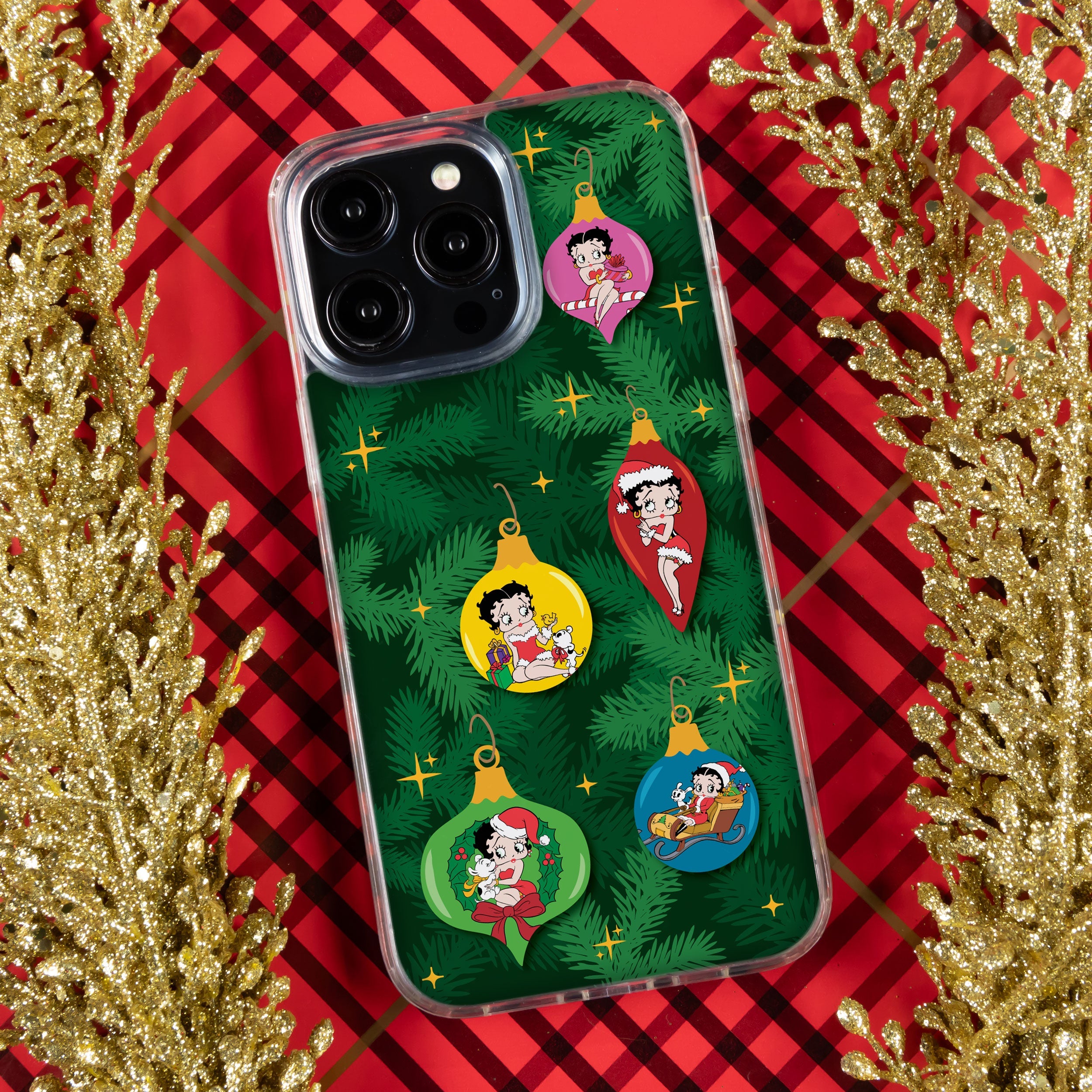 Betty Boop Happy Holidays HD Apple iPhone 13 Series Mag-Safe Phone Case