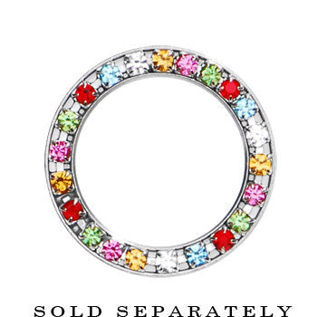 7/8 Stainless Steel Multi Gem Screw Fit Tunnel