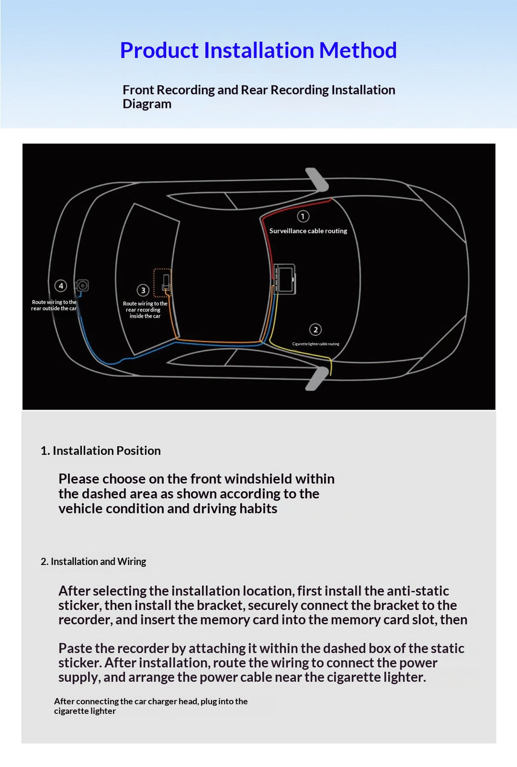 Dual-camera High-definition 4K Car Dashcam With Recording Function