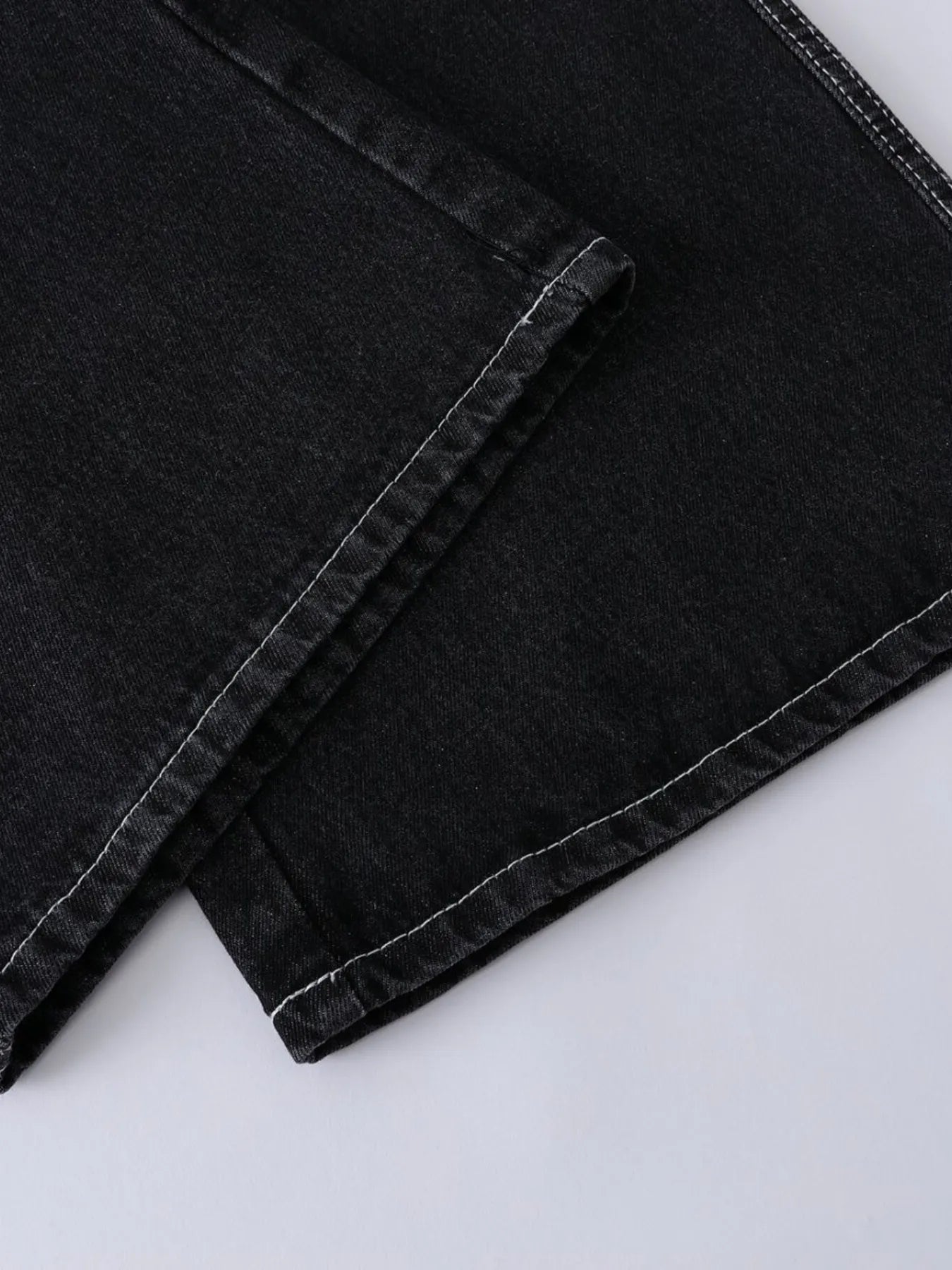 Men's Vintage Washed Wide Leg Denim Jeans