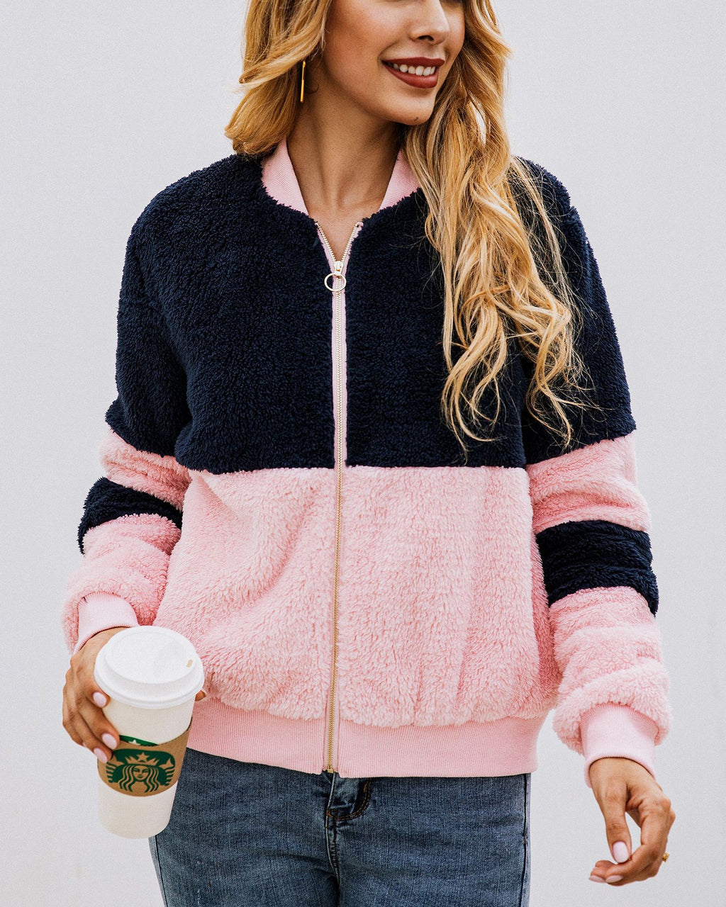 Spliced pocket fur hoodie See size chart under “more details”