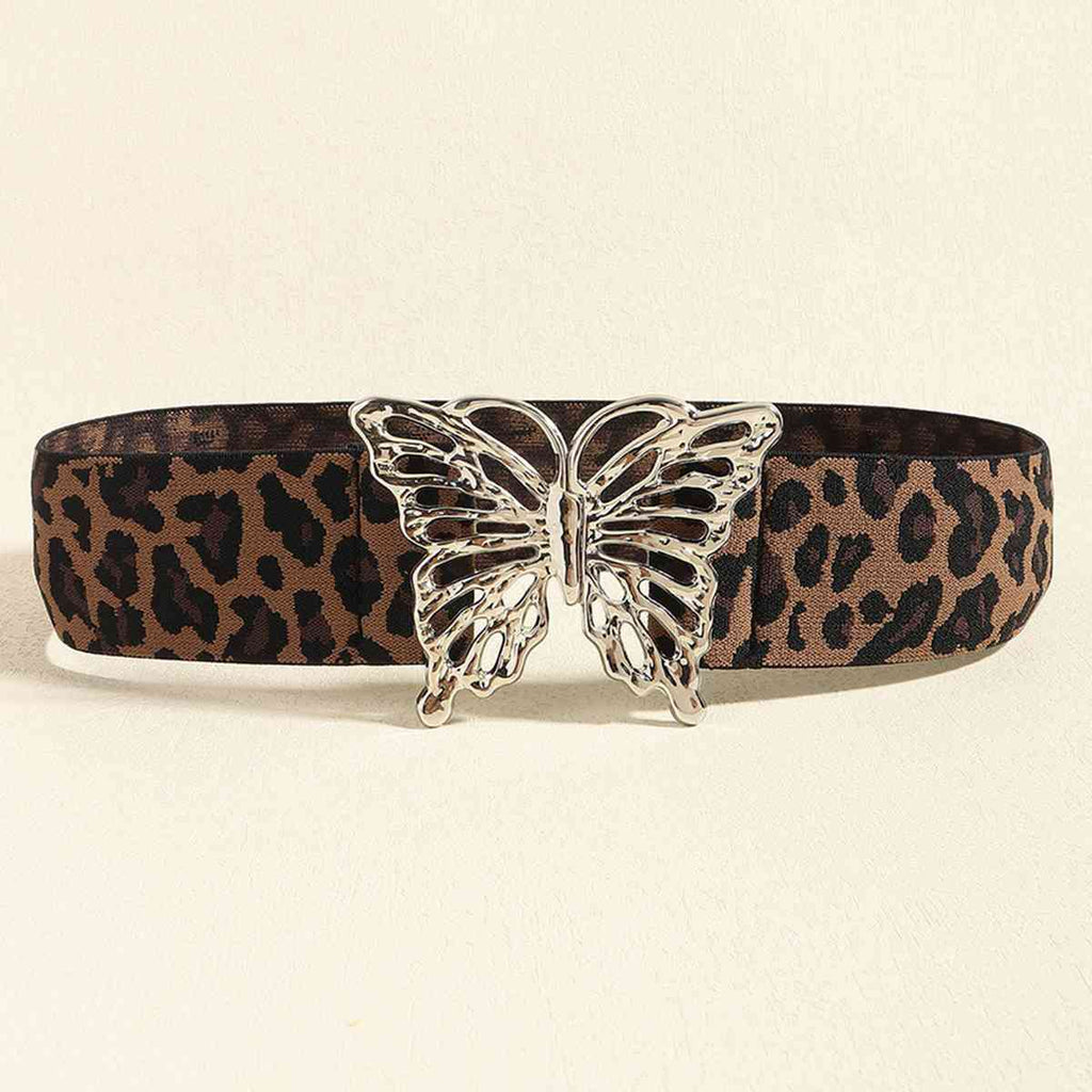 Butterfly Alloy Buckle Elastic Belt See size chart under “more details”